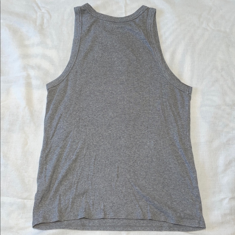 Gray Ribbed Tank Top - Picture 3 of 4
